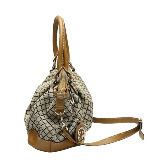 GUCCI Diamante Canvas Tote Bag Beige x Brown 247902 - Picture 4 of 16